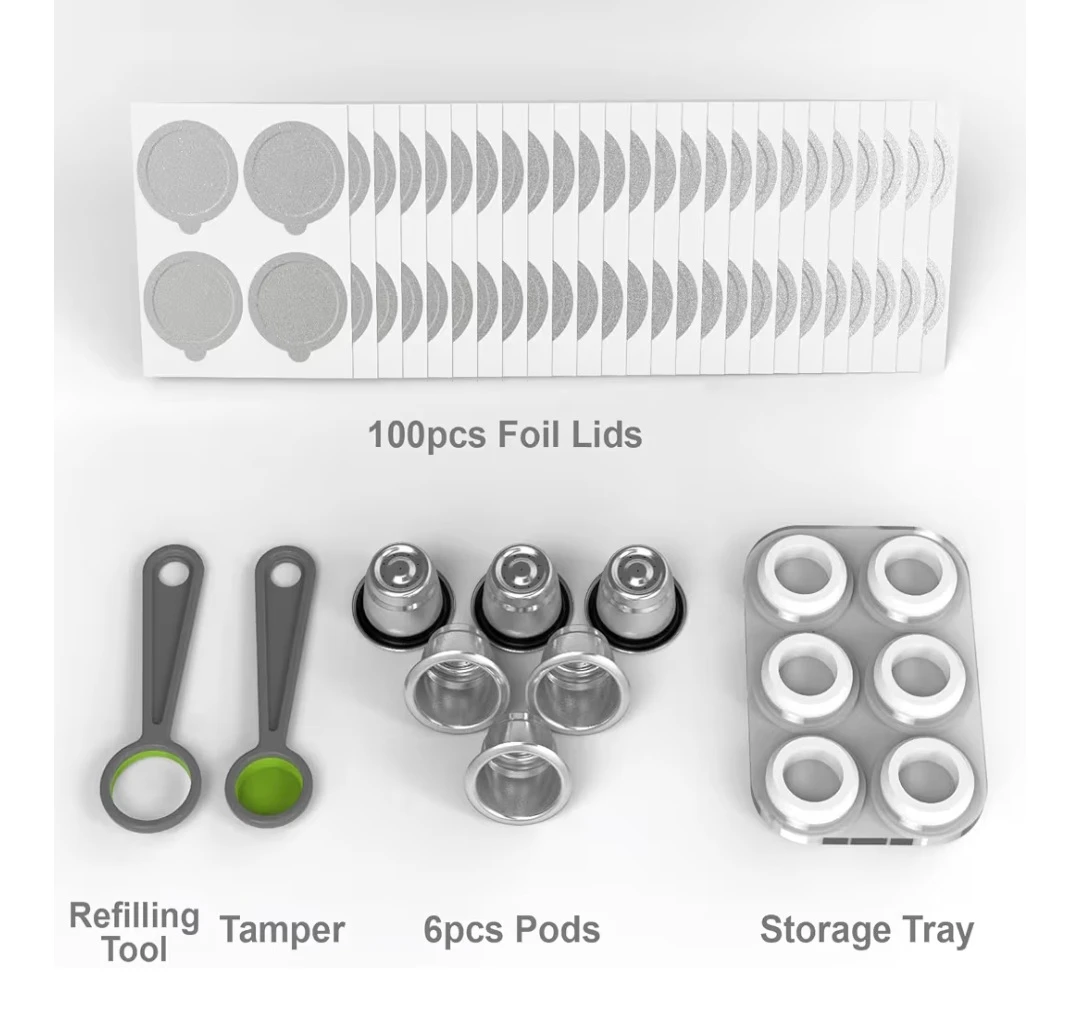 Triplot Reusable Coffee Capsule Pods with 100 Foil Lids - photo 3