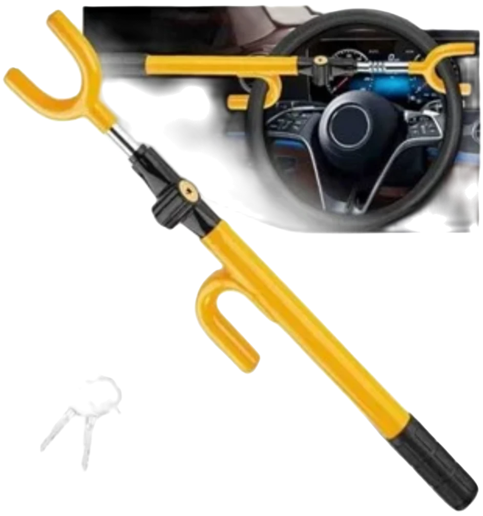 Yellow Anti-Theft Car Steering Wheel Lock