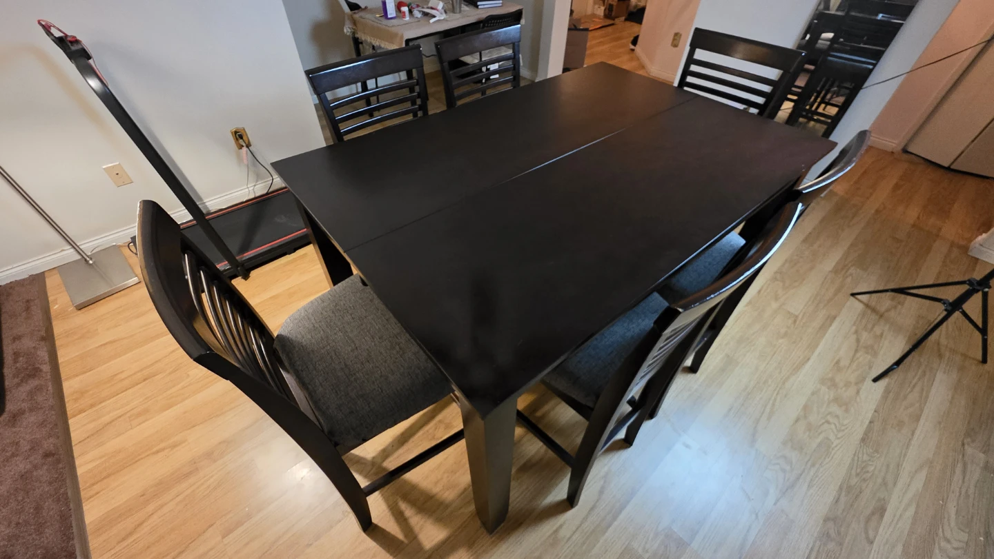 Dark Brown Dining Table with 6 Chairs