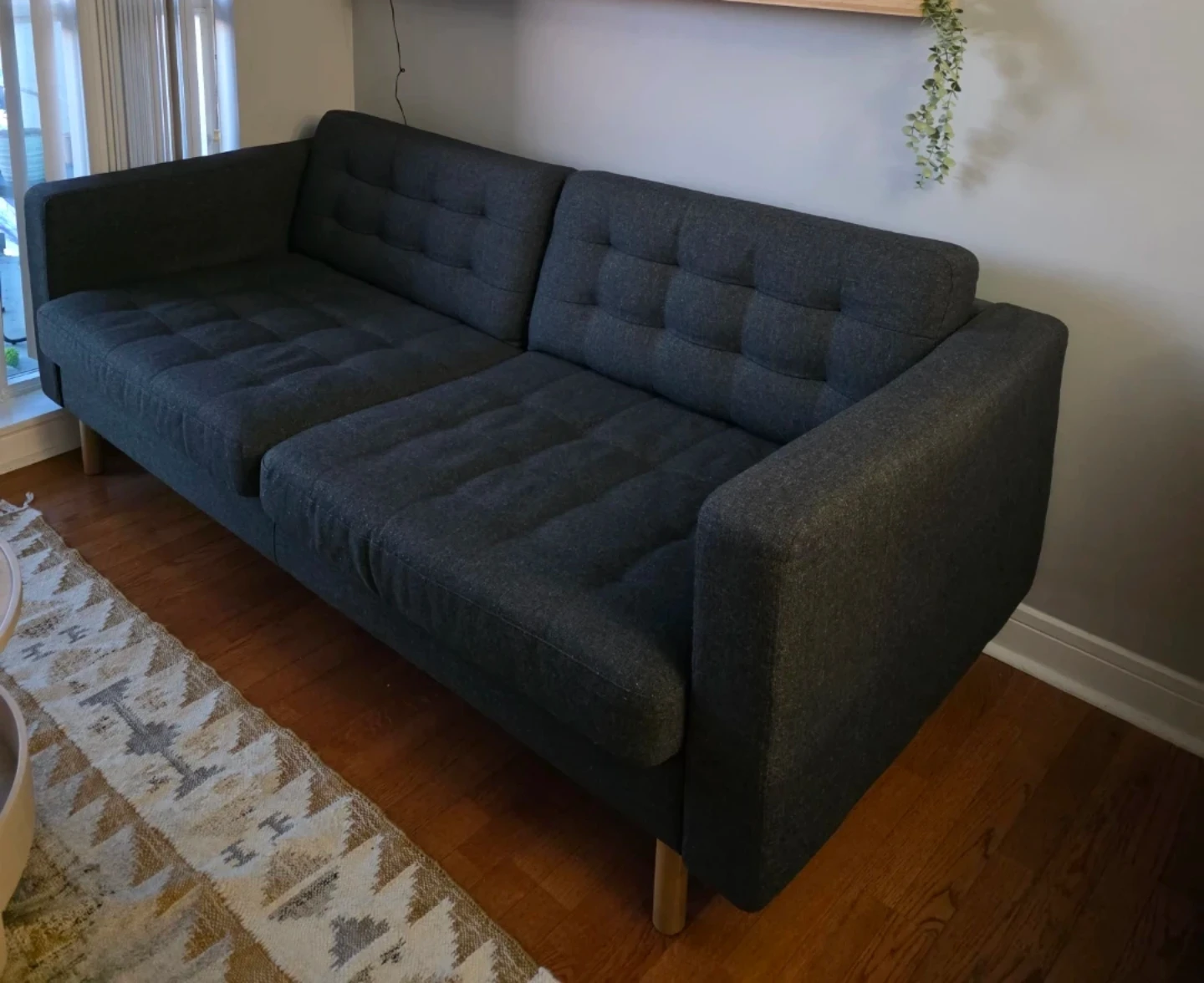 IKEA MORABO 3-seater Sofa - Gunnared dark gray/wood