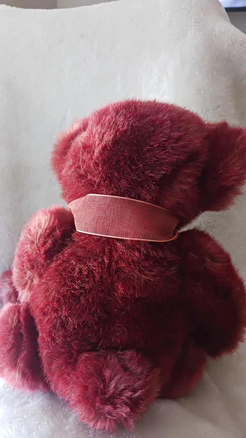 Vintage Burgundy Plush Teddy Bear - photo 2