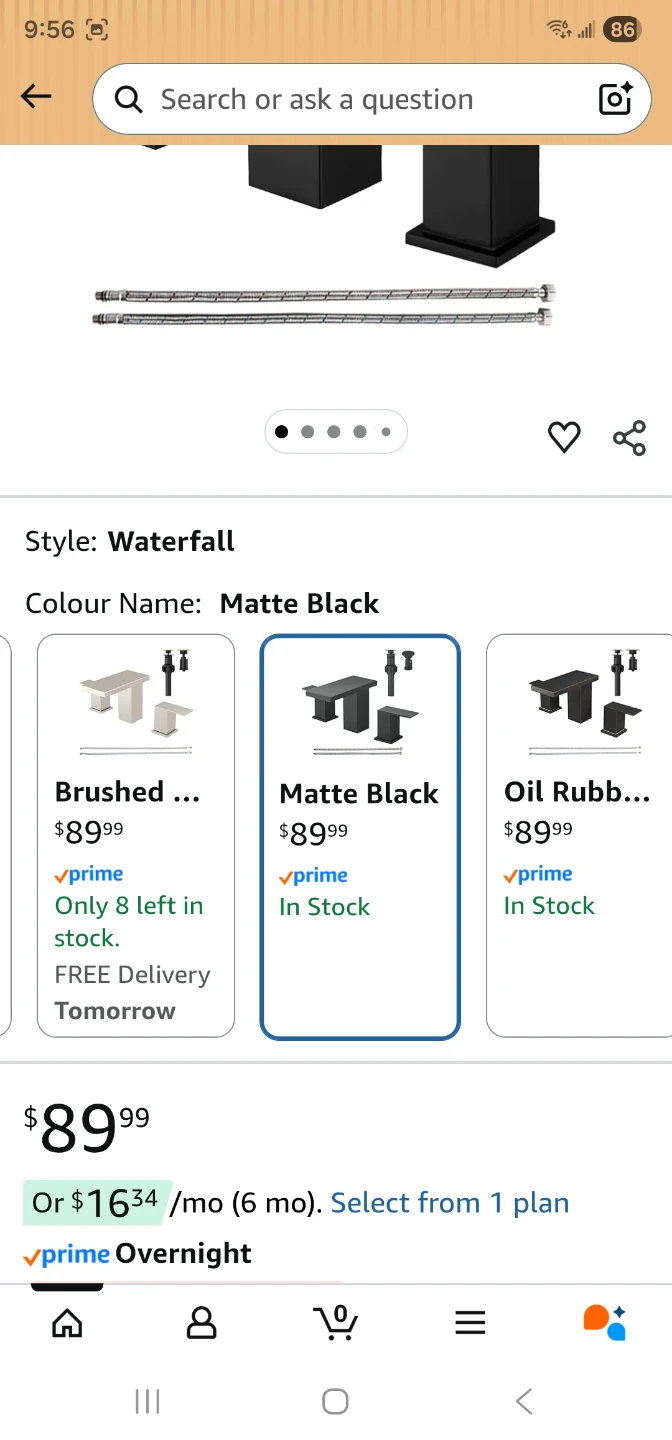 Hoimpro 8in Widespread Waterfall Bathroom Faucet - Matte Black - photo 4