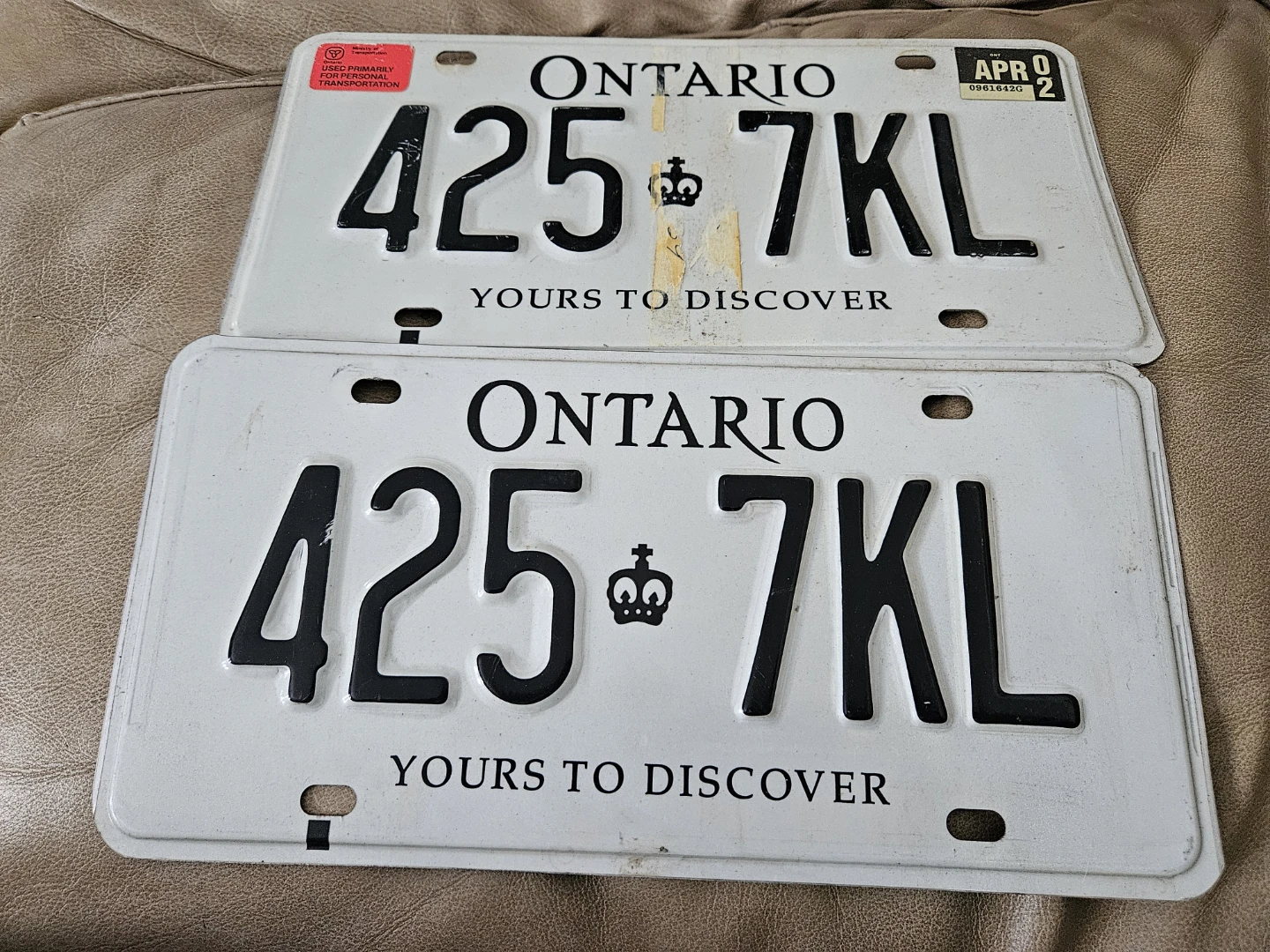 Ontario License Plate set
