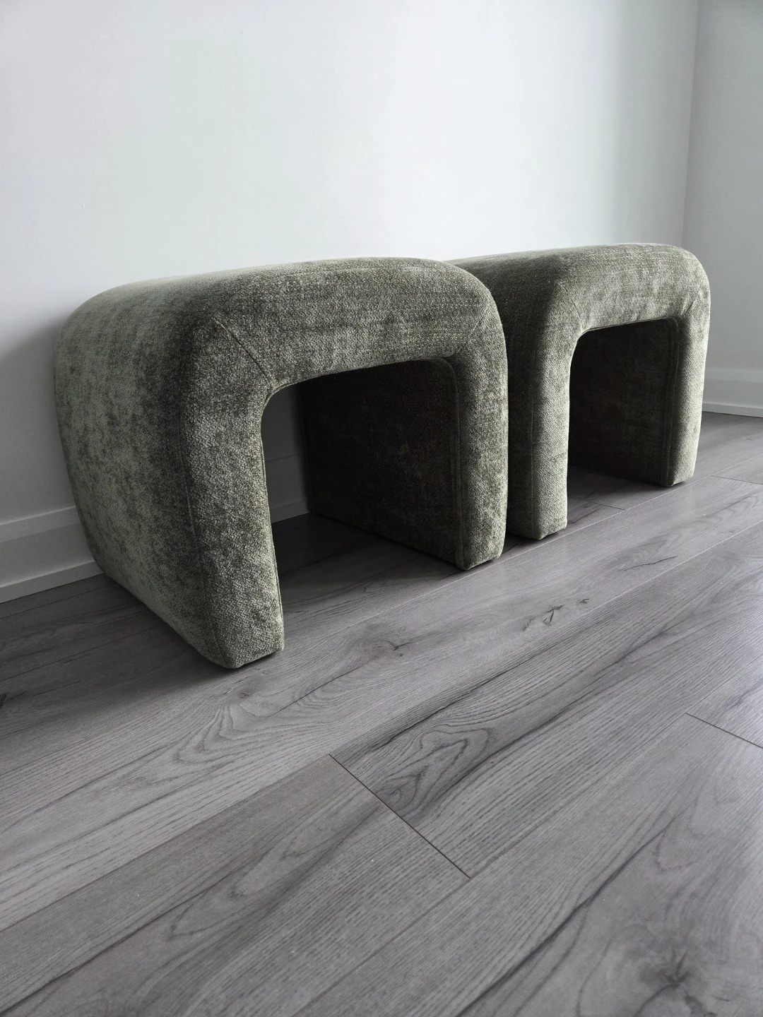 Green U-Shaped Ottomans