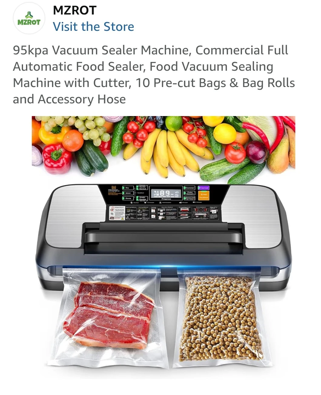 MZROT 95kpa Automatic Food Vacuum Sealer Machine - photo 2