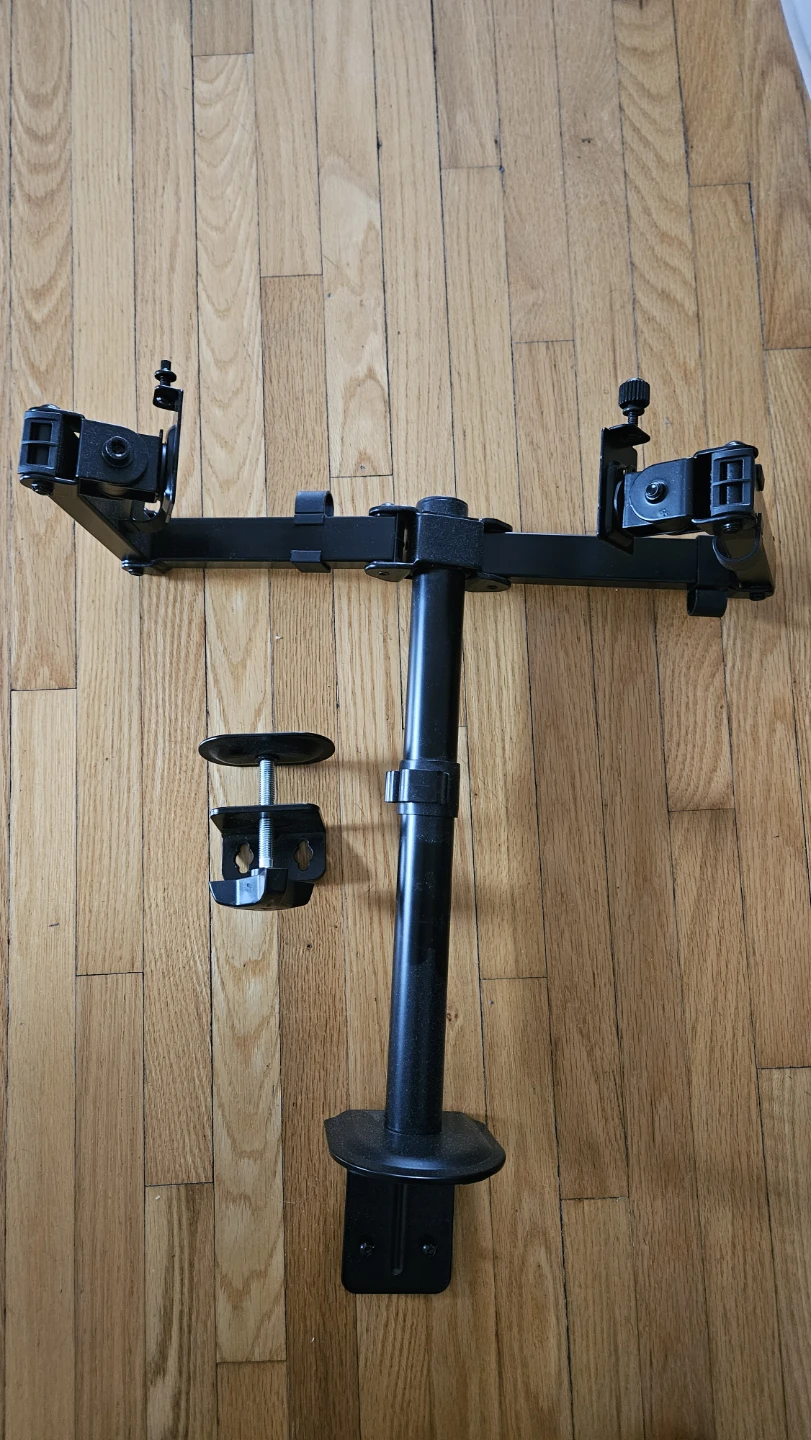 Black Dual Monitor Desk Mount Stand
