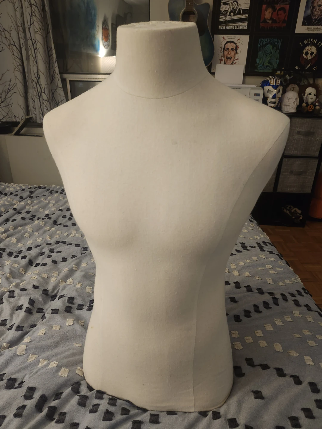White Fabric Mannequin Torso Male Dress Form