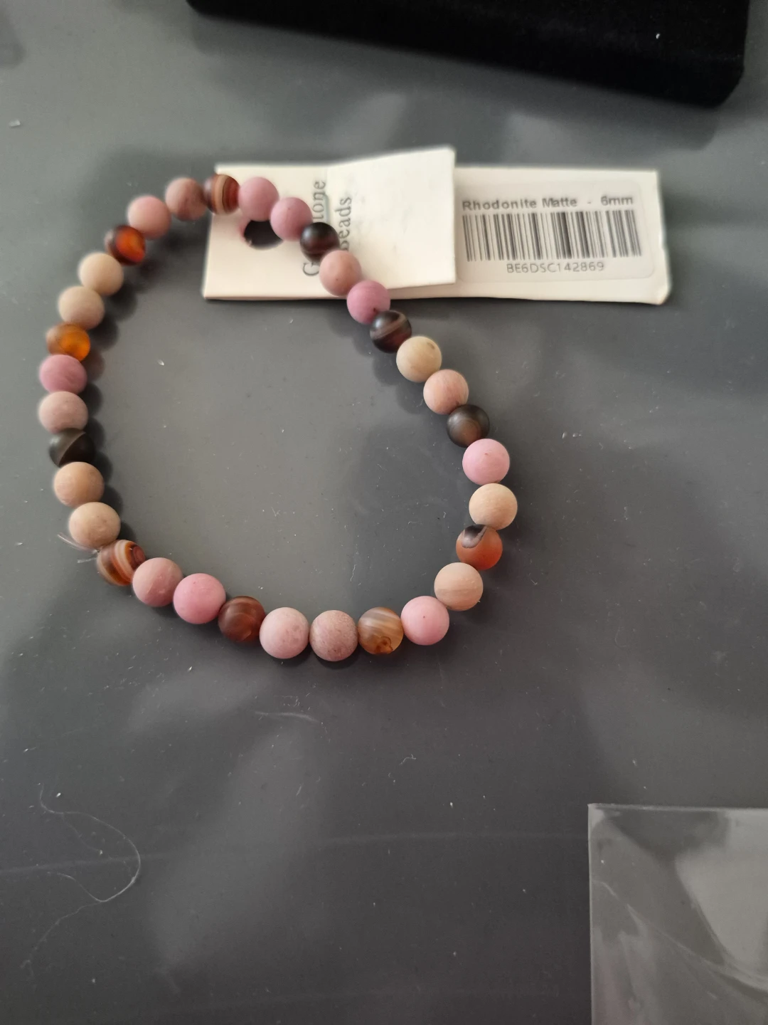 Rhodonite Matte 6mm Beaded Bracelet - photo 4