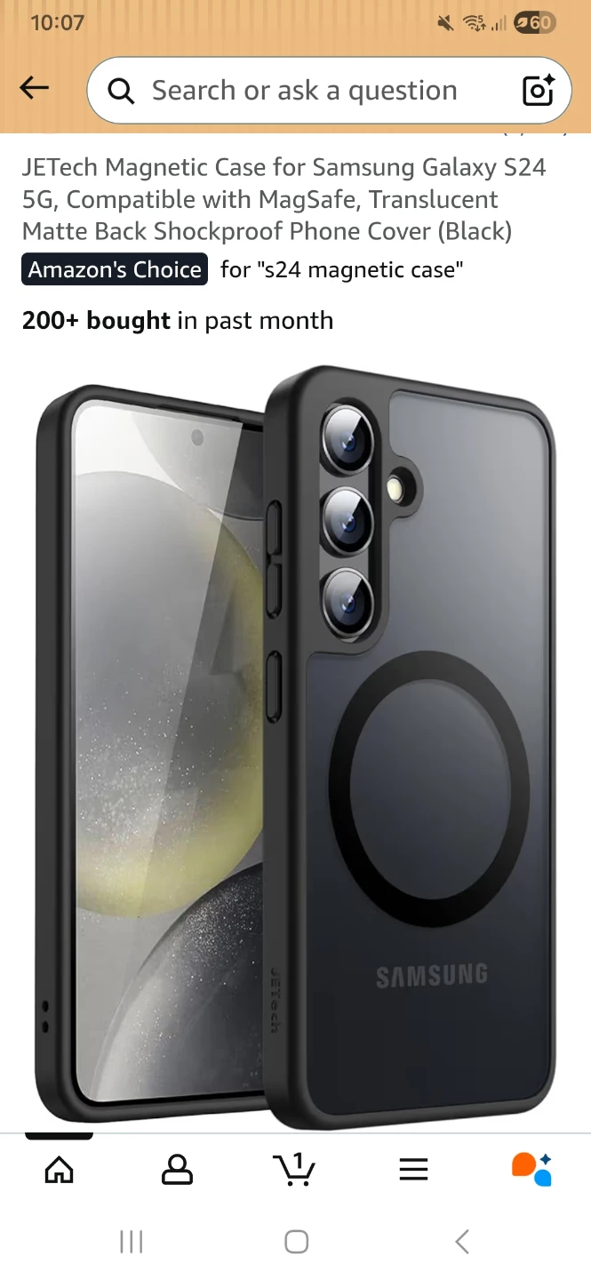 JETech Magnetic Case for Samsung Galaxy S24 (Black) - photo 2