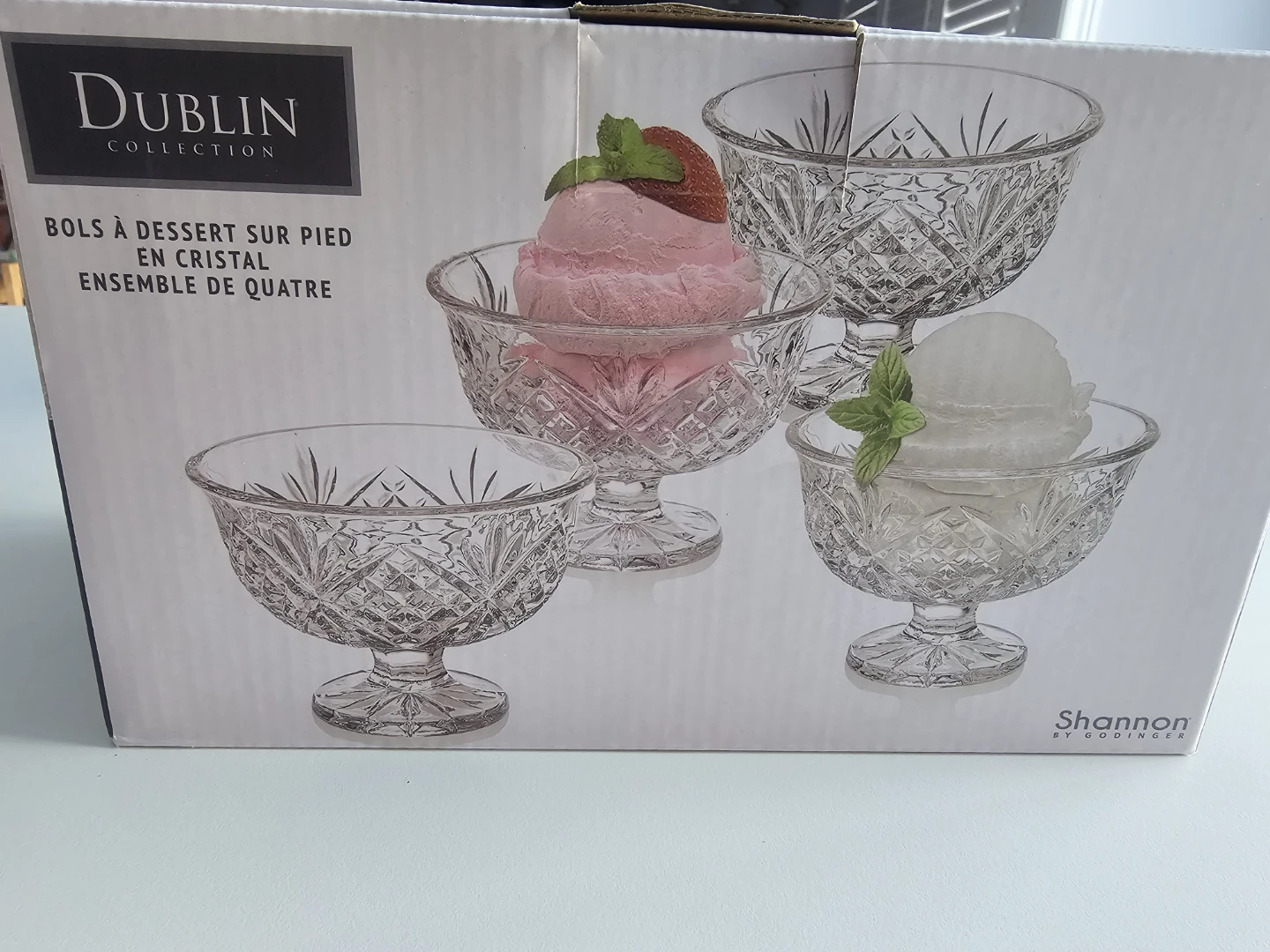 Dublin Collection Set of 4 Crystal Footed Dessert Bowls