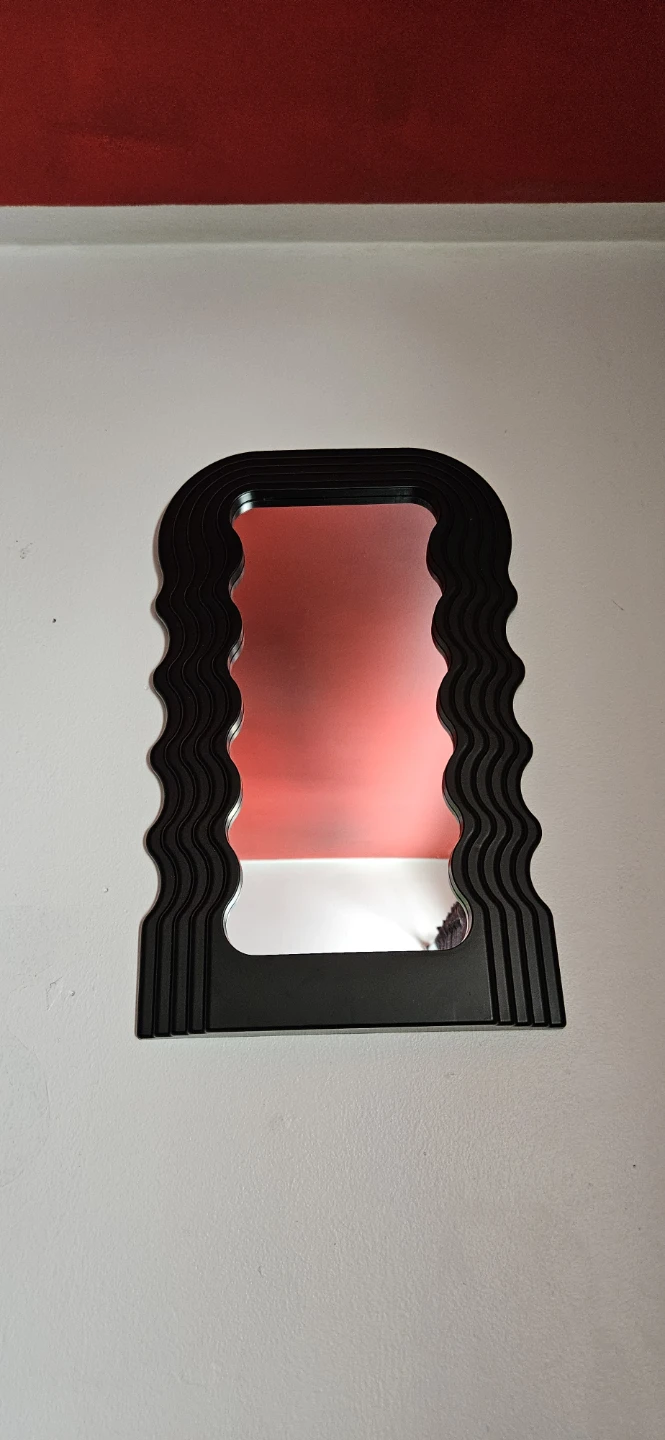 Wavy Black Decorative Mirror