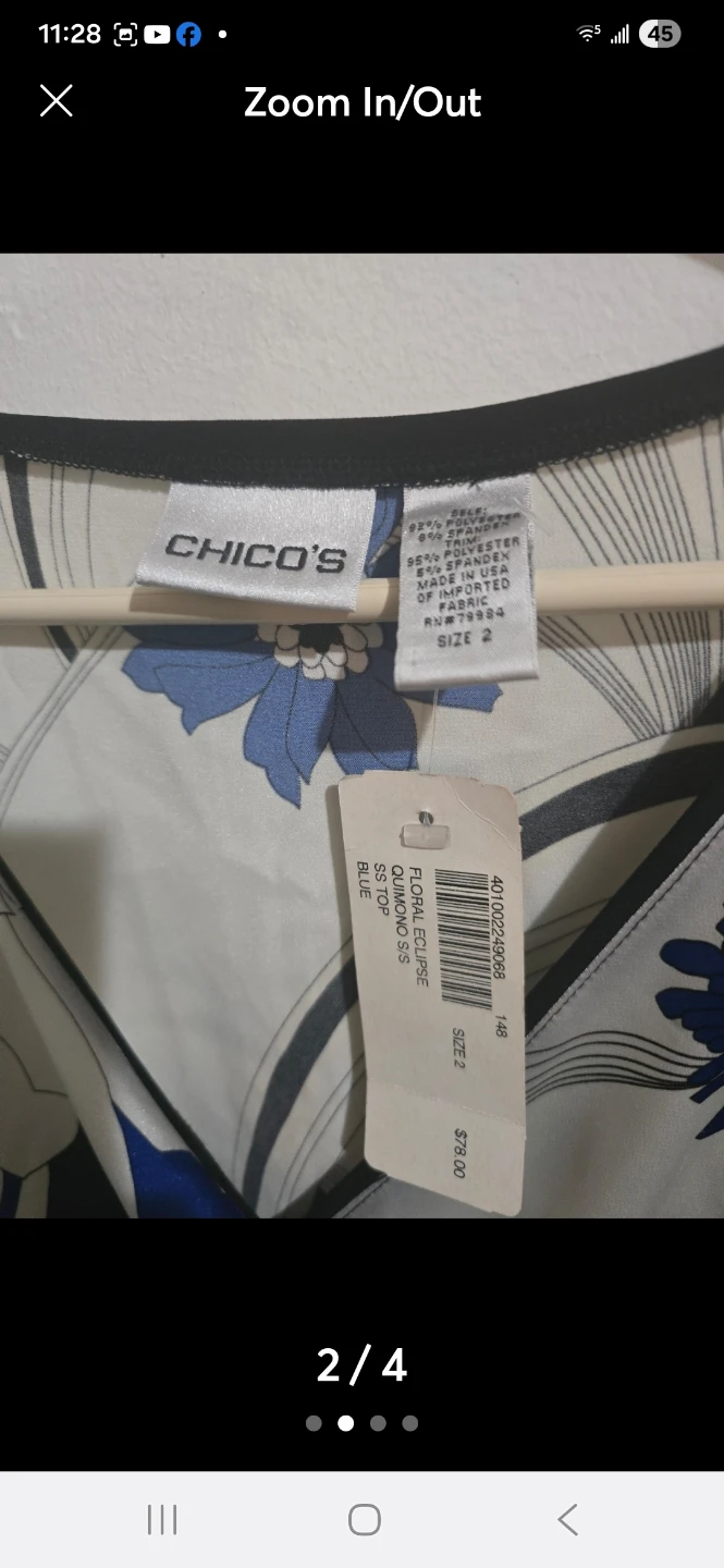 ​Listing Title ​NWT Chico's 100% Silk Luxury Top - Size 2 (L) - photo 3