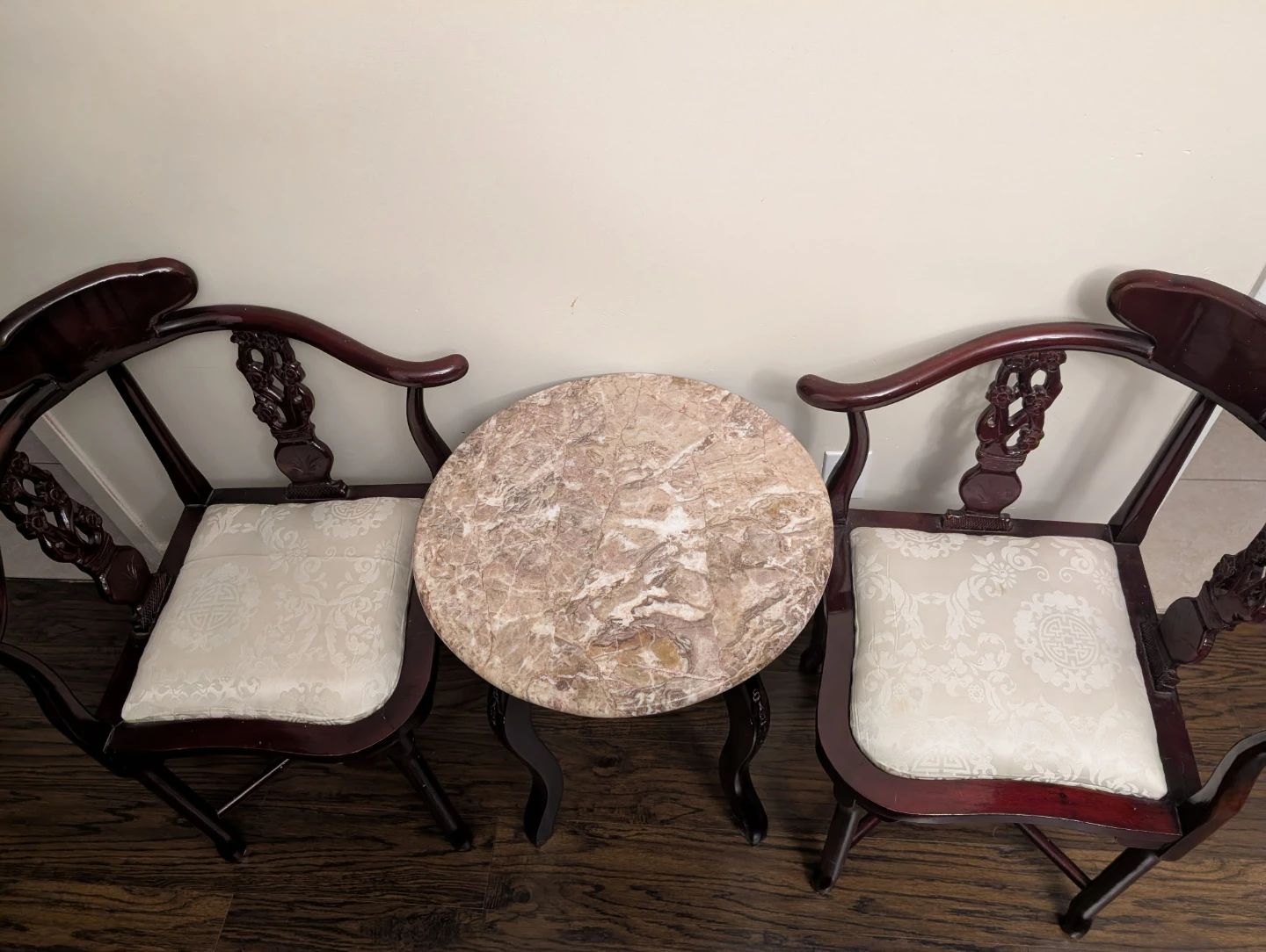 Small 2-Seater Marble Table Set - photo 2