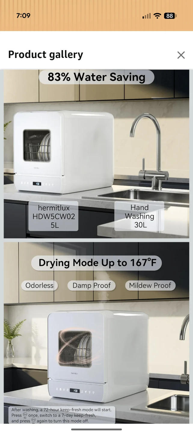 hermitlux HDW5CW02 Countertop Dishwasher - photo 4