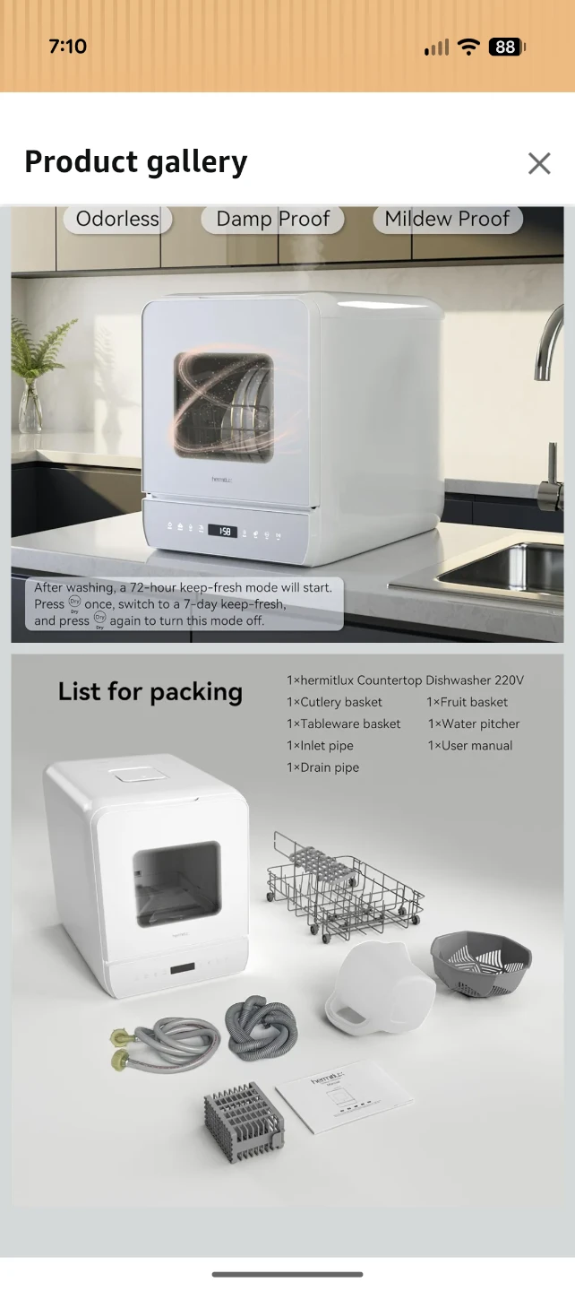 hermitlux HDW5CW02 Countertop Dishwasher - photo 5