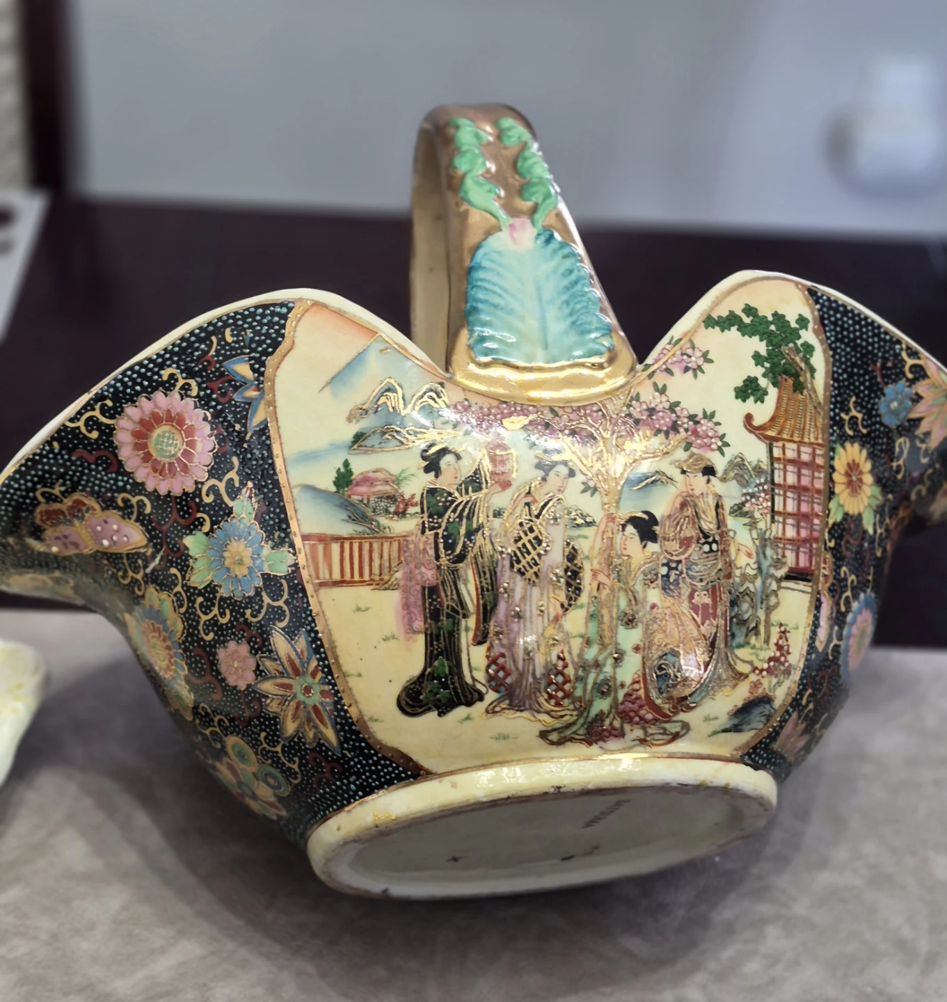 Decorative Porcelain Basket with Handle - photo 4