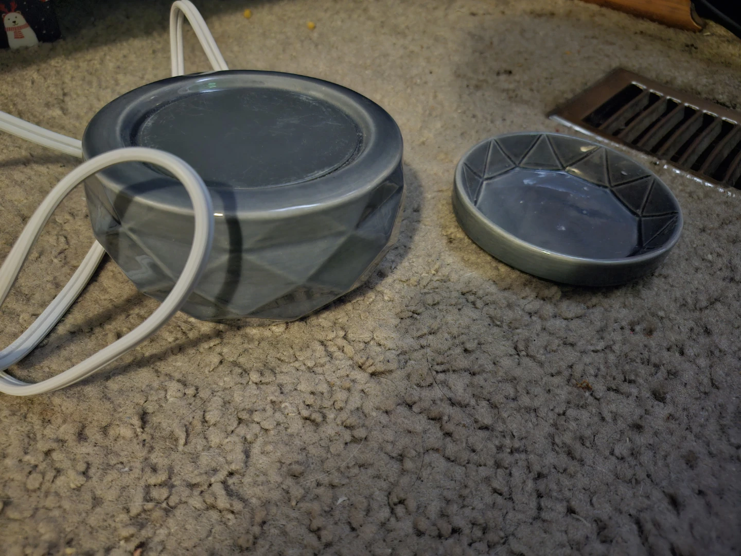 Grey Ceramic Wax Melt Warmer with Dish - photo 3