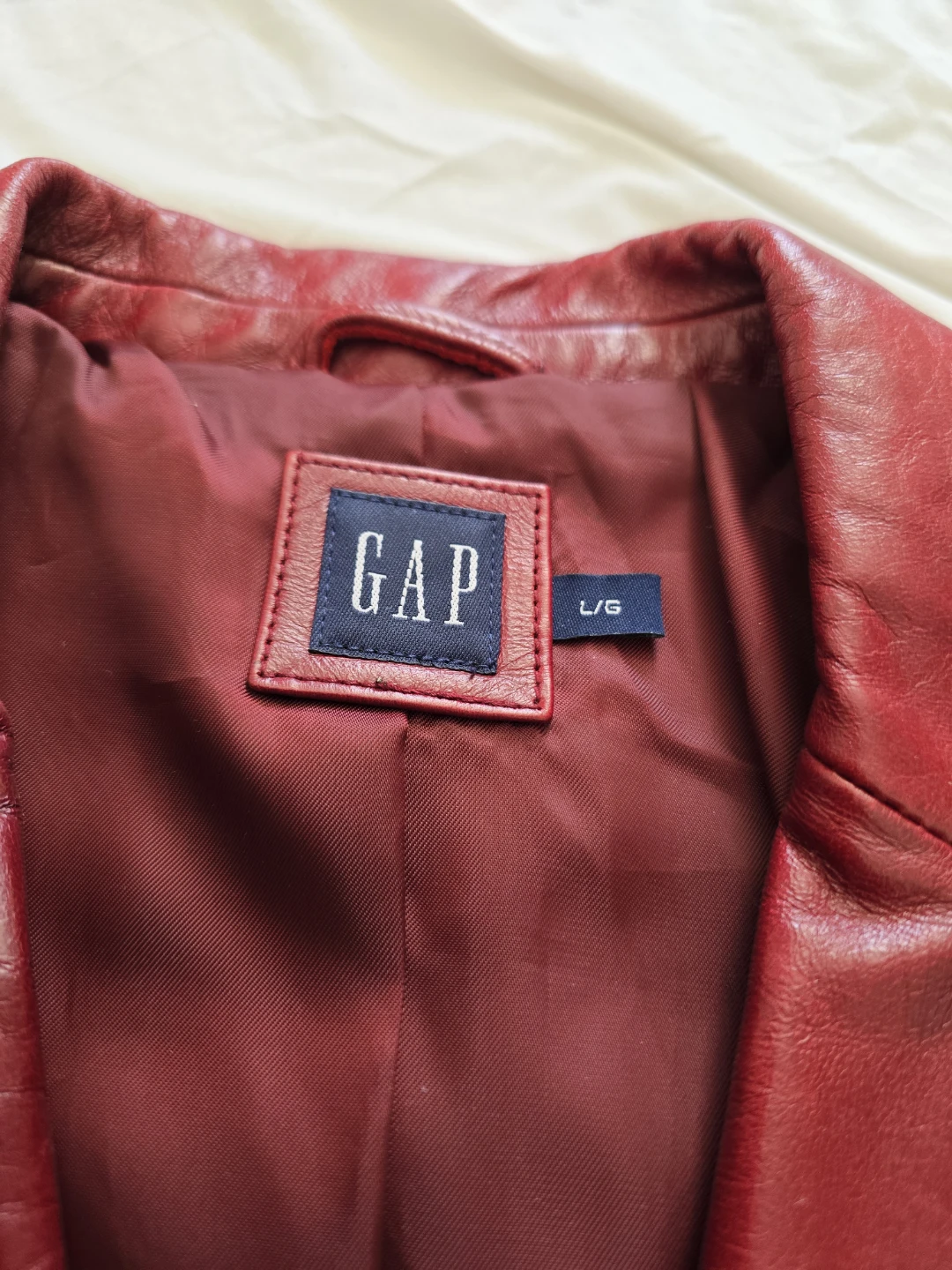 GAP Red 100% Leather Blazer Jacket - photo 2