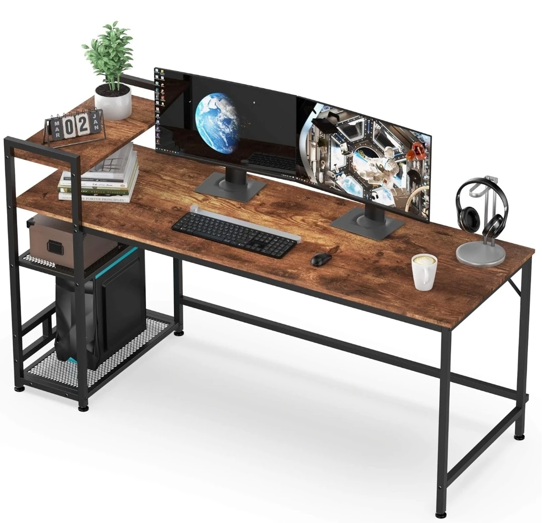 Computer Desk with Shelves
