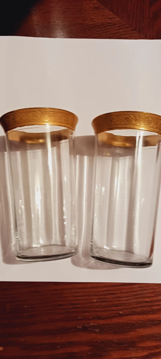 Set of 2 Vintage 22K Gold Rimmed Tumblers. $5 Each - photo 5