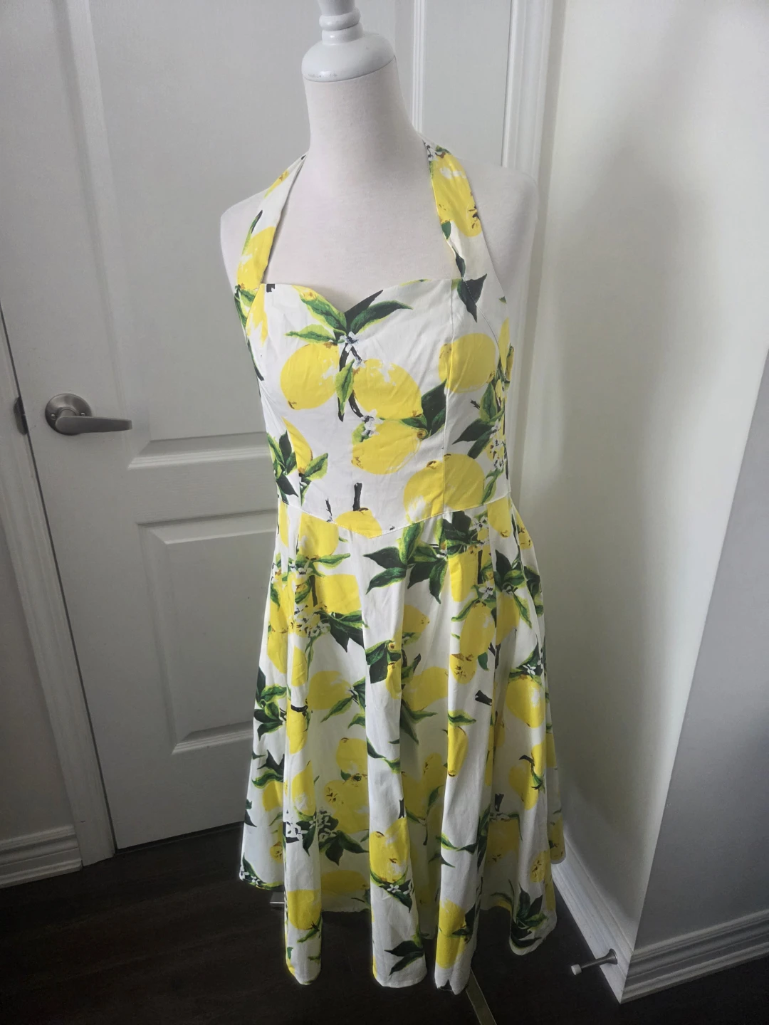 Lemon Print Halter Dress
