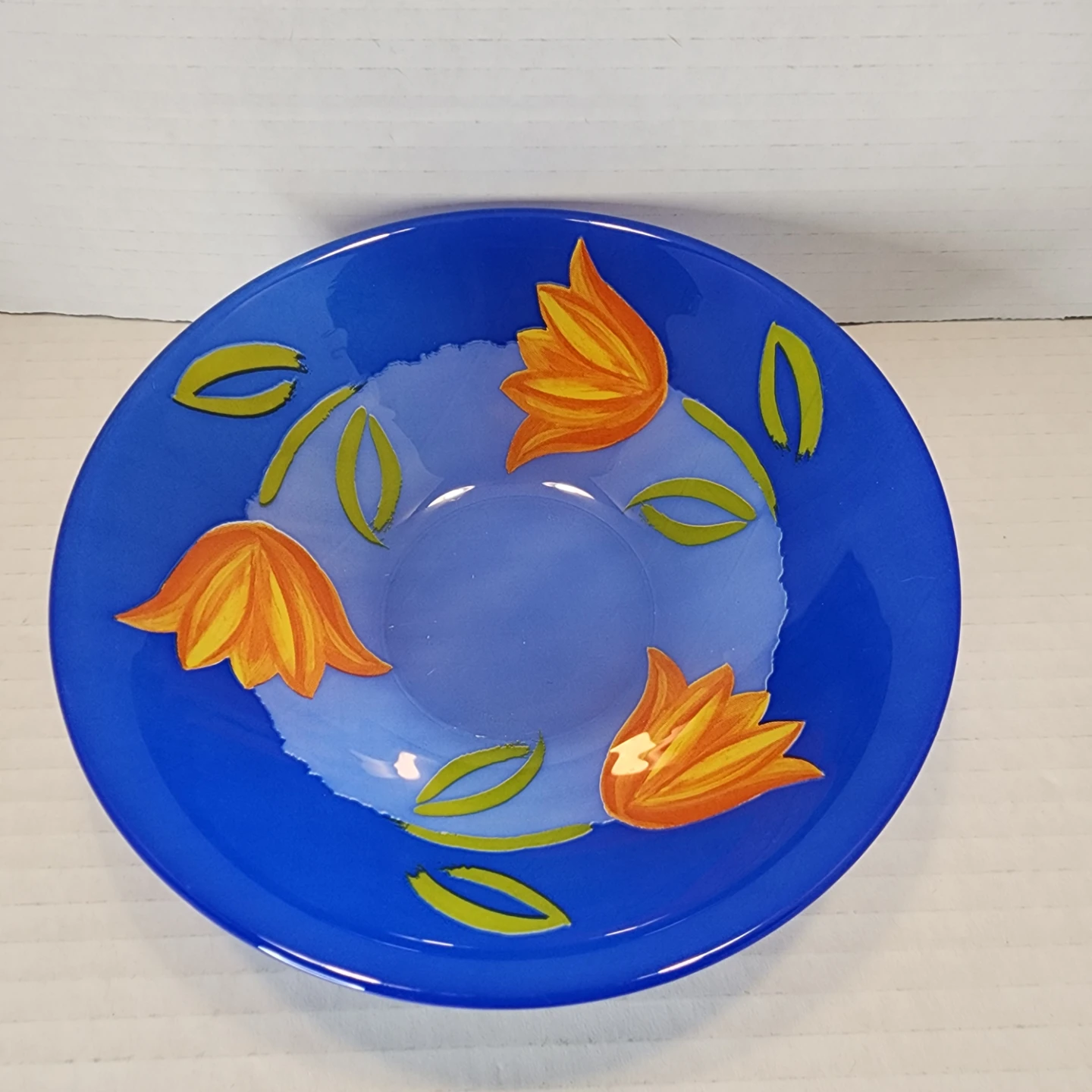 Vintage Arcoroc France Matys blue tulip  bowl set of 10 - 6.5". 