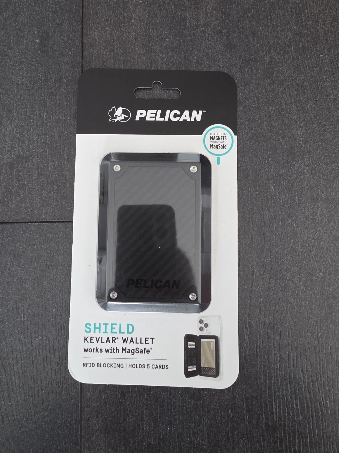 Pelican Shield Kevlar Wallet for MagSafe, Black