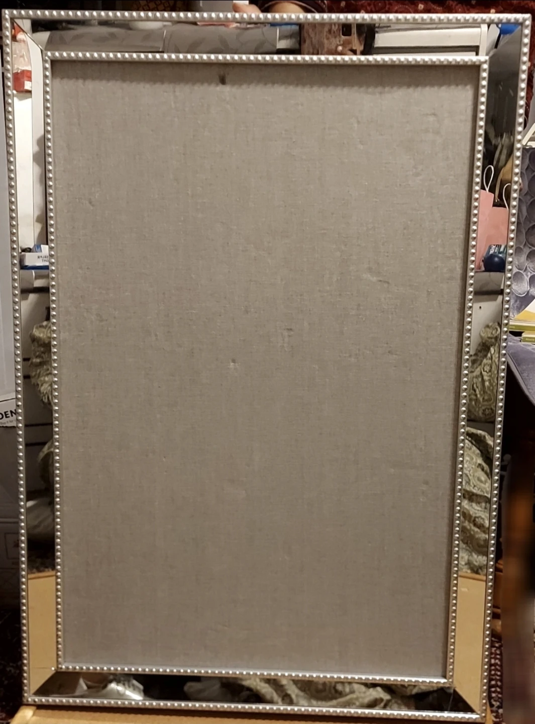 Bulletin Board With Mirror Frame