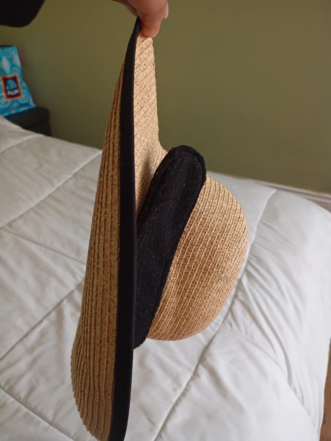 Straw Sun Hat with Black Trim - photo 3