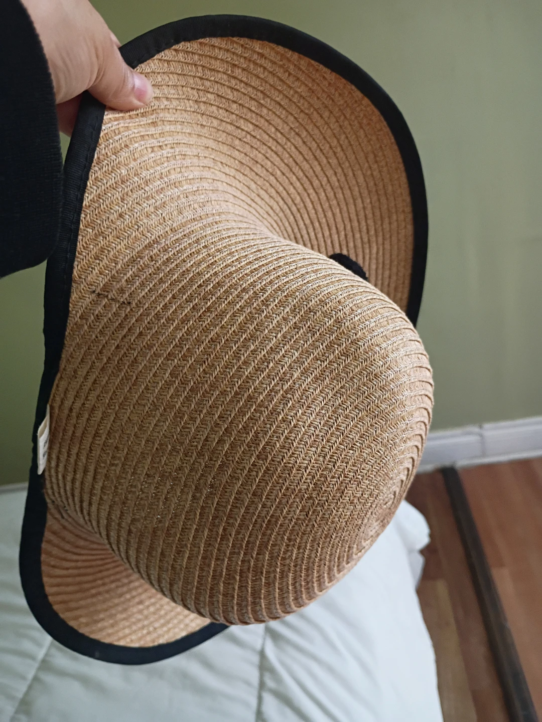 Straw Sun Hat with Black Trim - photo 4
