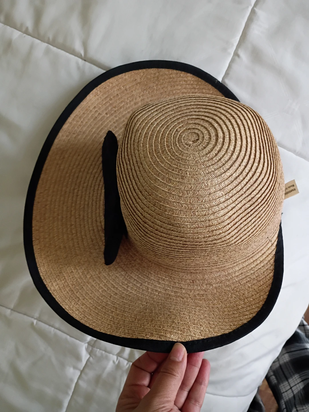 Straw Sun Hat with Black Trim - photo 5