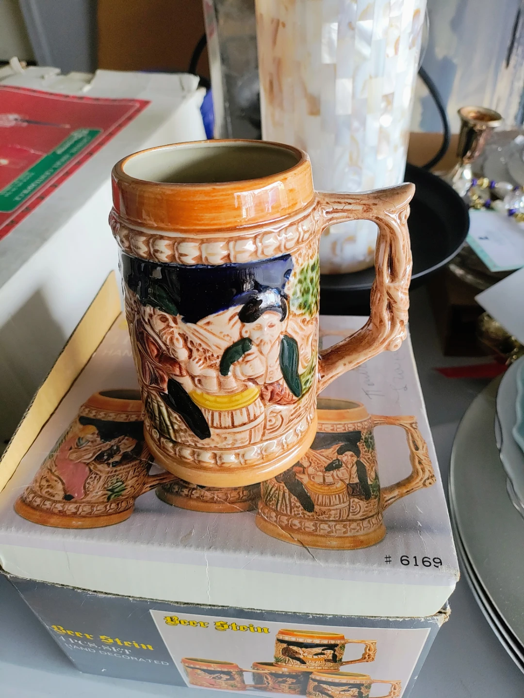 Beer Stein 4 Piece Set Hand Decorated #6169 Mugs - photo 3
