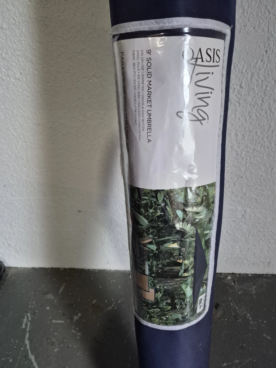 Oasis Living 9' Solid Market Umbrella