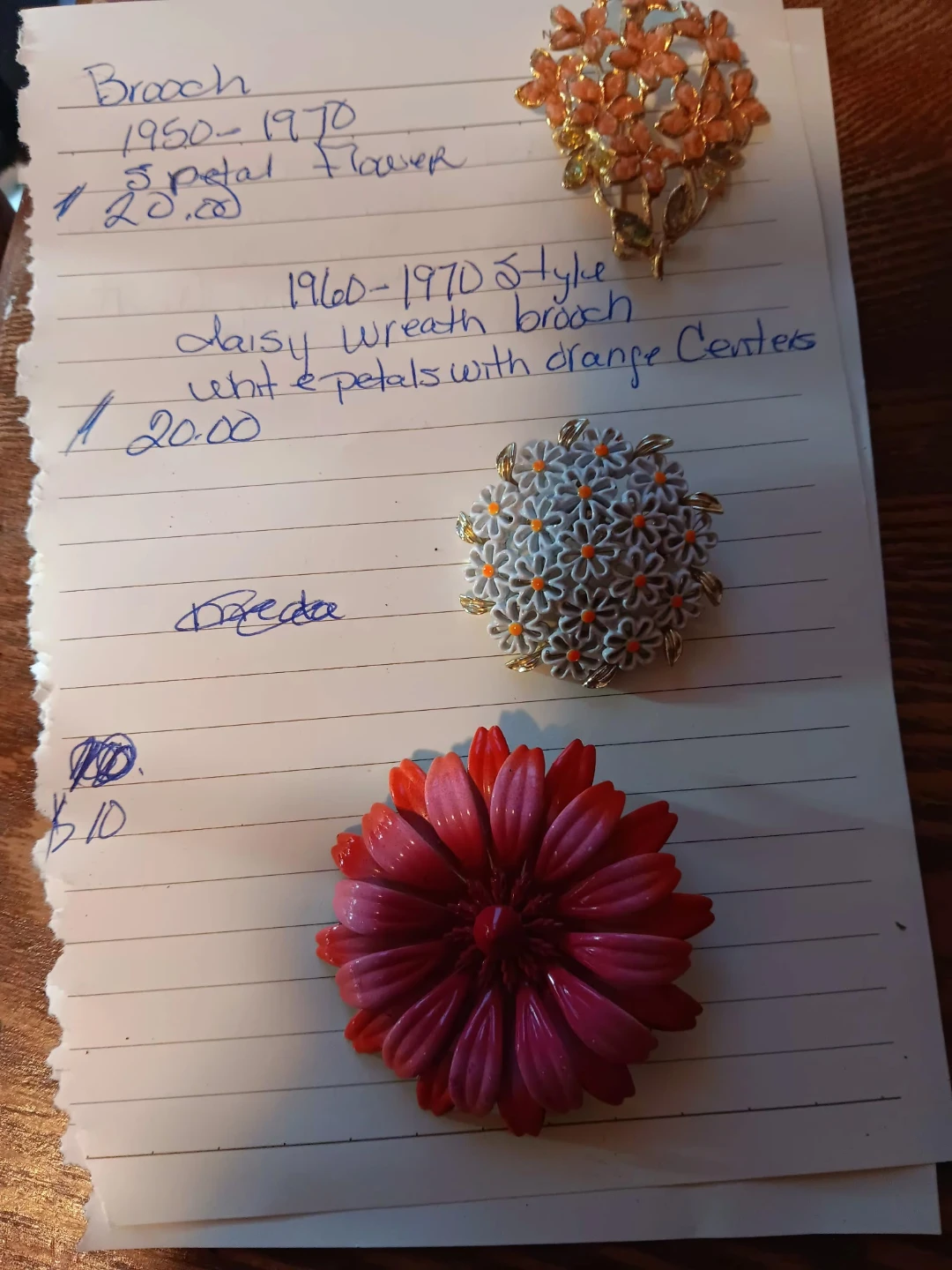 Vintage Daisy Wreath Brooch