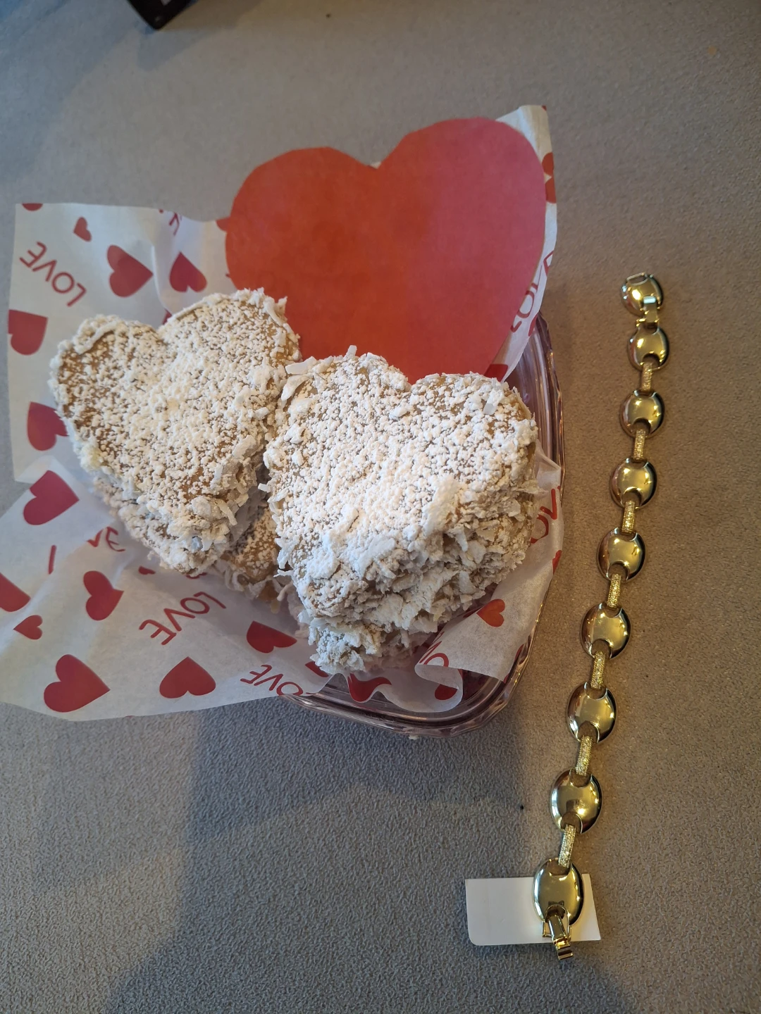 Heart-Shaped Cookies with Rhinestone Earrings & Necklace Set - photo 2