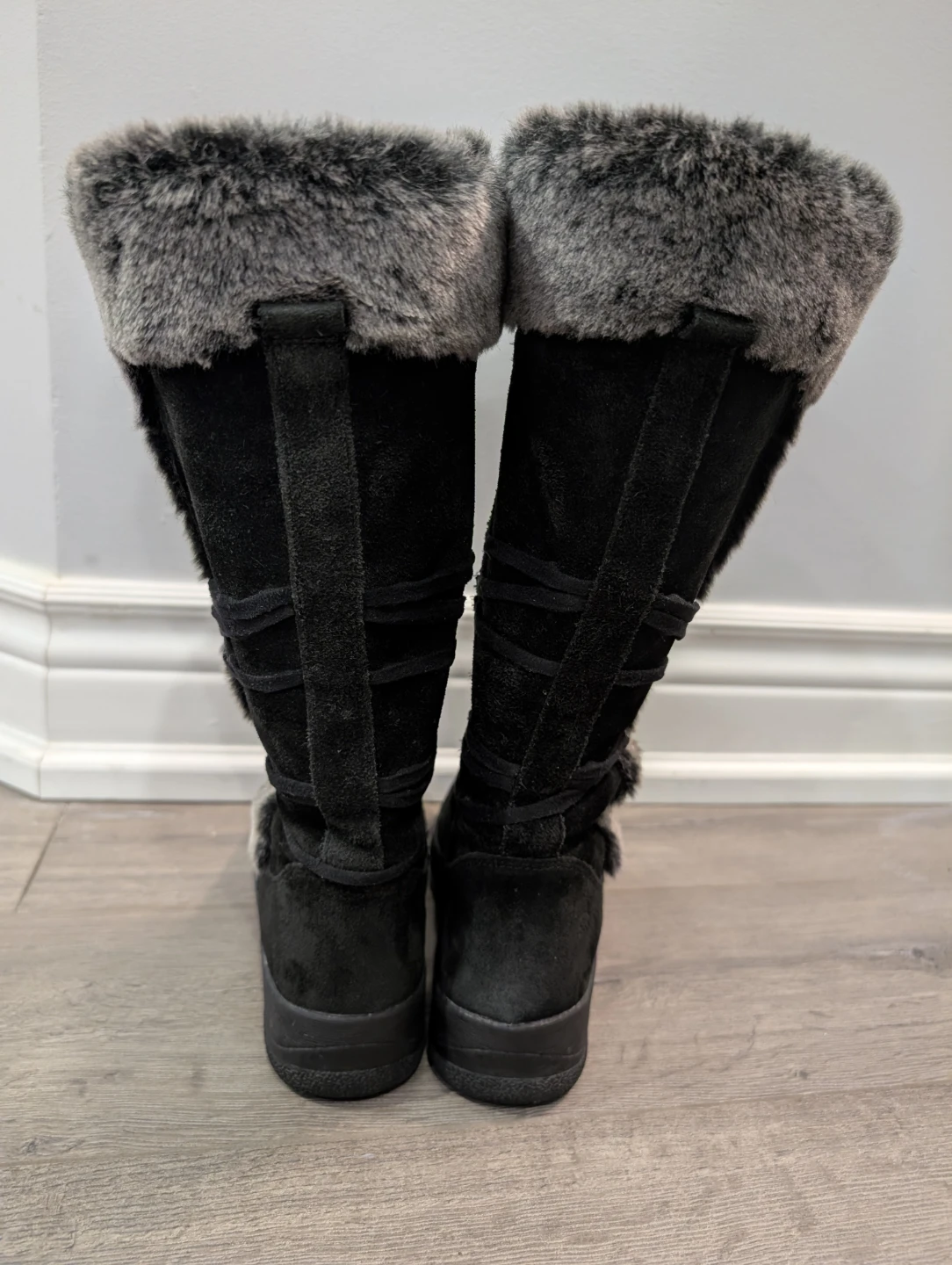 VGUC - Women's Black Suede Leather Winter Boots Size 7.5 - photo 5
