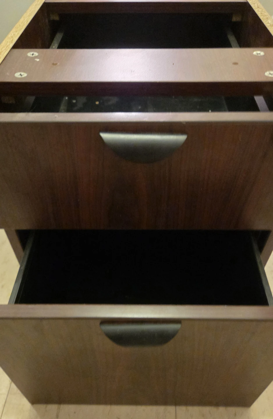 Dark Wood Filing Cabinet under the desk - photo 4