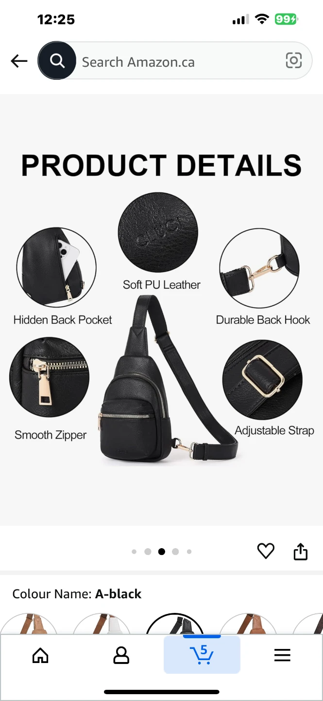 Black PU Leather Sling Bag - photo 2
