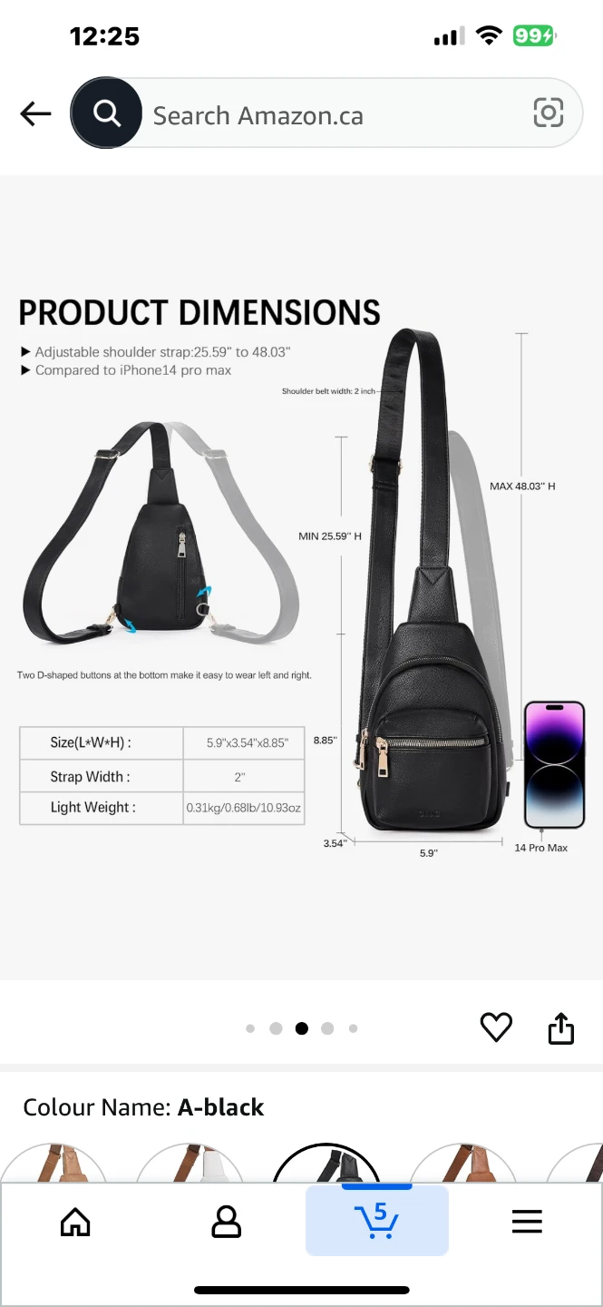Black PU Leather Sling Bag - photo 3