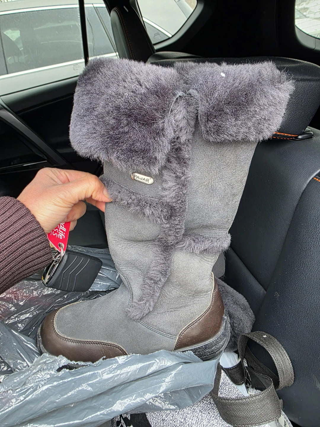 Pajar Grey Winter Boots with Fur Trim - photo 2