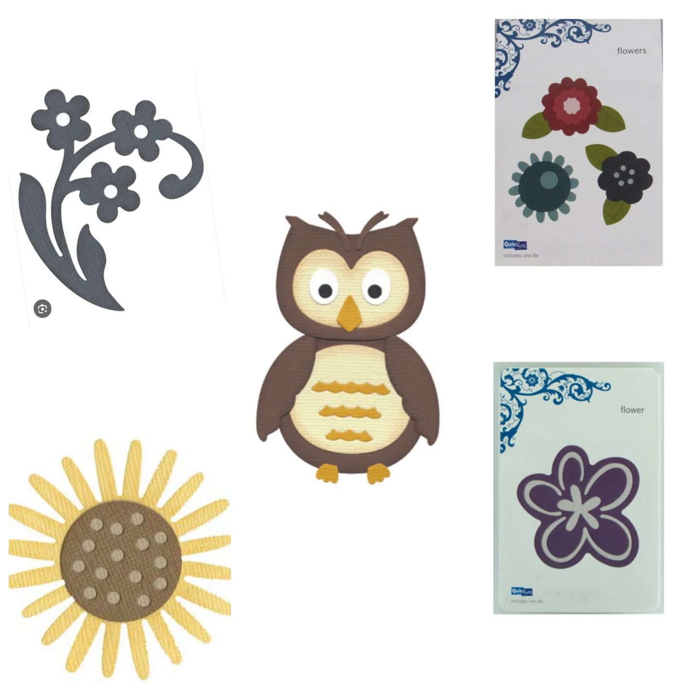 Lot of 5 Quickutz Metal Cutting Dies Flower Design