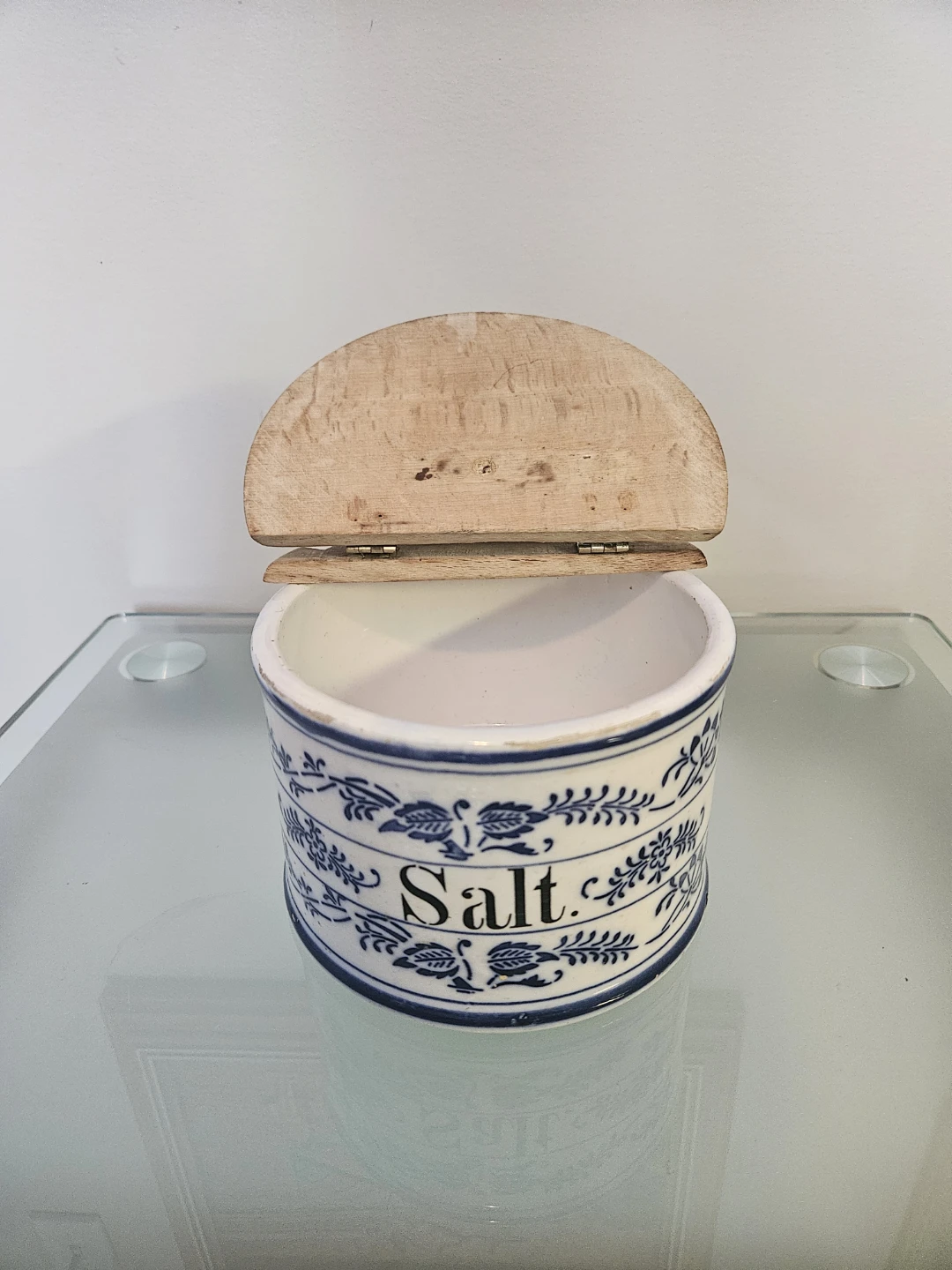 Vintage Salt Box with Wooden Lid - photo 2