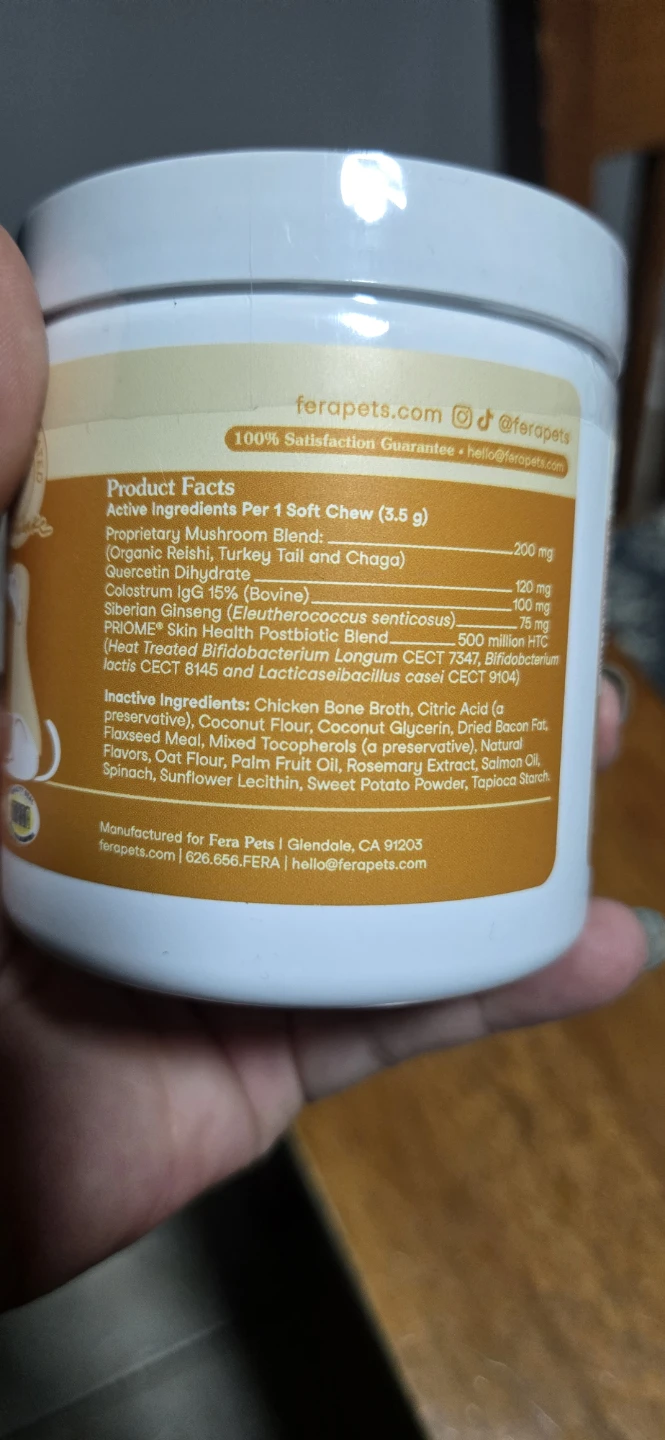 Fera Pets Allergy & Immune Soft Chews for Dogs - 30 Chews - photo 3