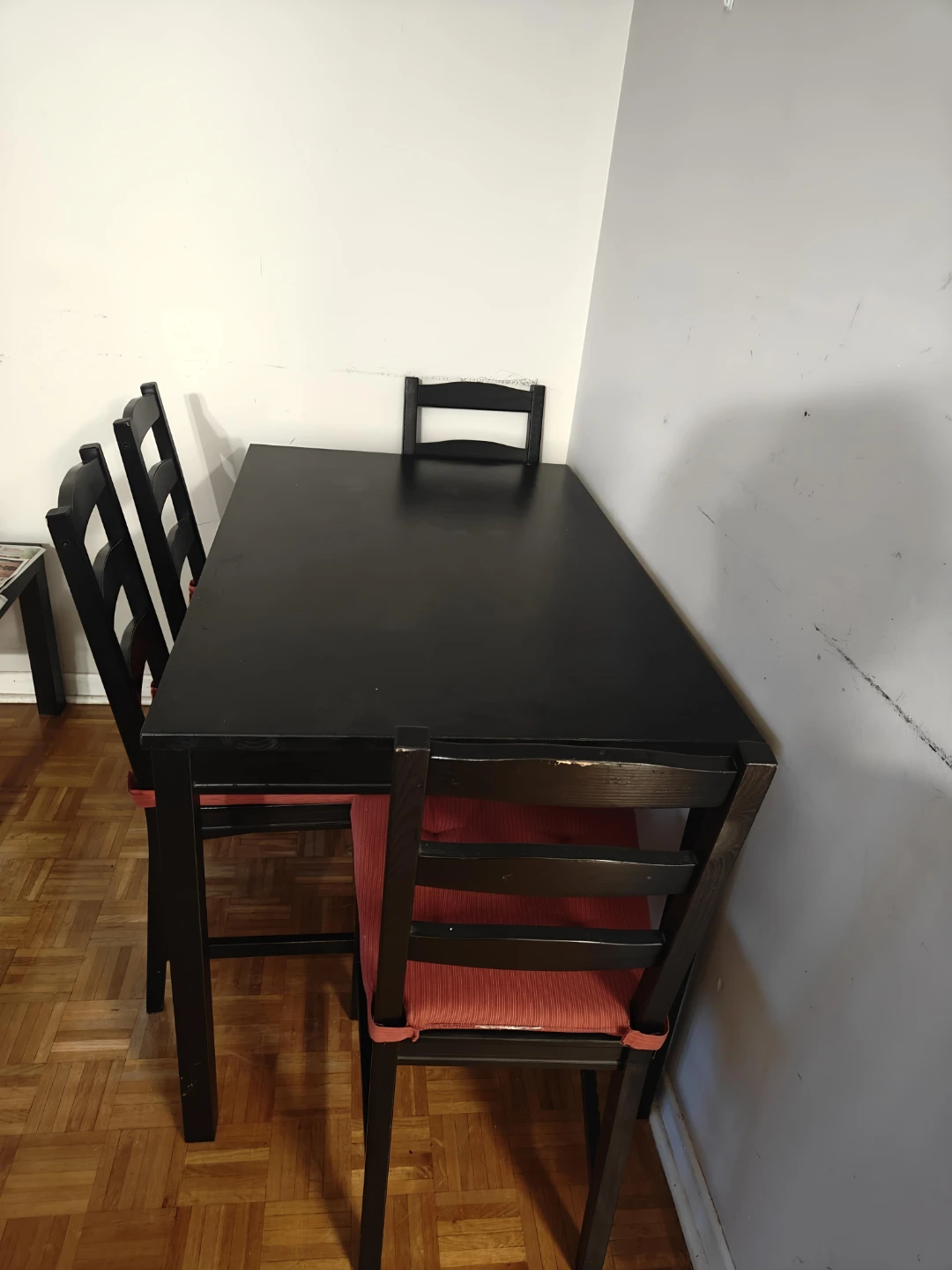 Black Dining Table with 4 Chairs