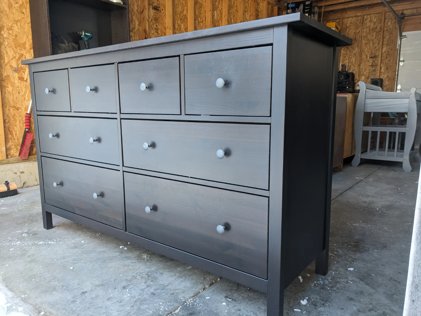 Hemnes 8 Drawer Dresser in Solid Pine -Like New - photo 3