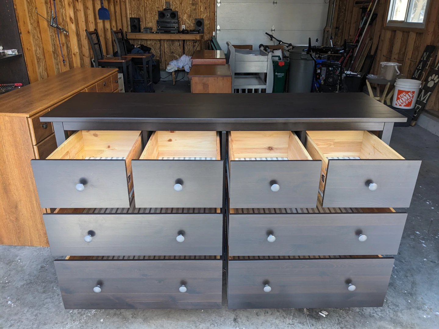 Hemnes 8 Drawer Dresser in Solid Pine -Like New - photo 5