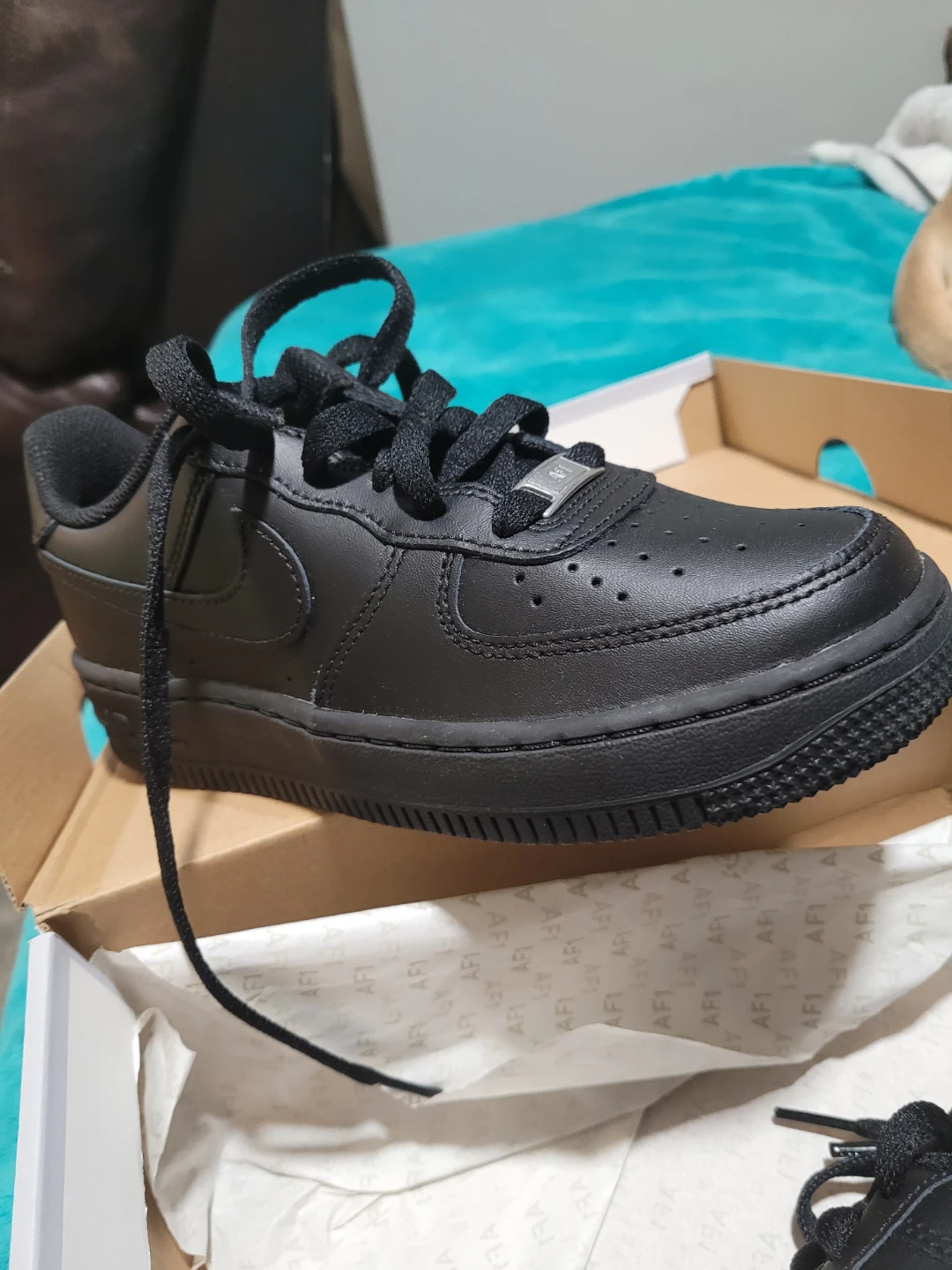 Nike Air Force 1 LE (GS) Black Shoes - photo 3