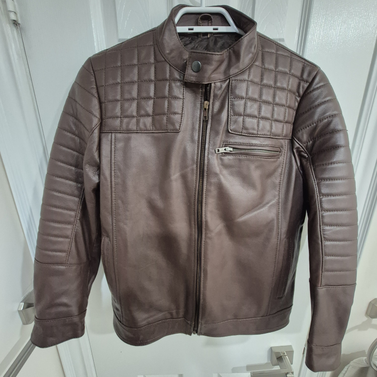 Brown sheep Leather Jacket with Quilt - photo 2