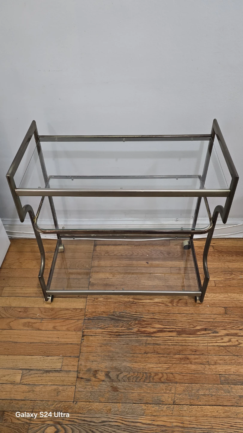 Glass and Metal Bar Cart🤎 - photo 2