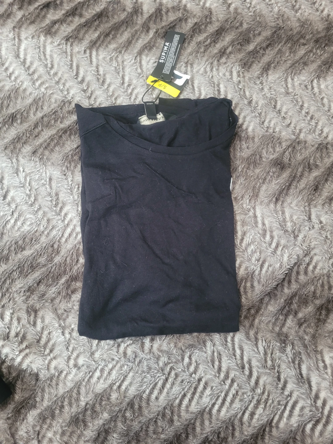 SUPIMA Black Cotton T-Shirt Size S - photo 2